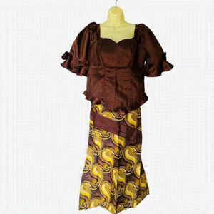 Ankara print Skirt and Blouse Set. size large